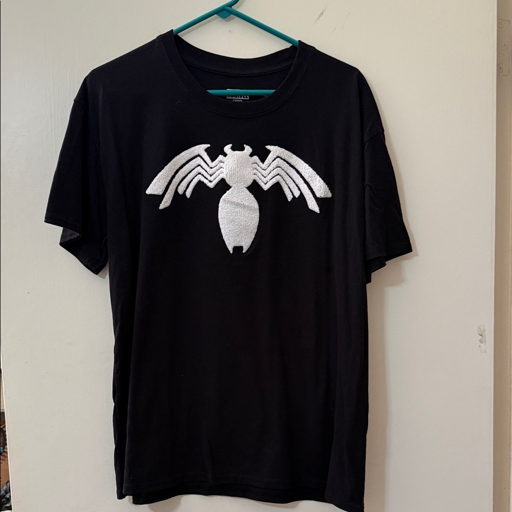 Marvel Black Tee with Venom White Spider Logo